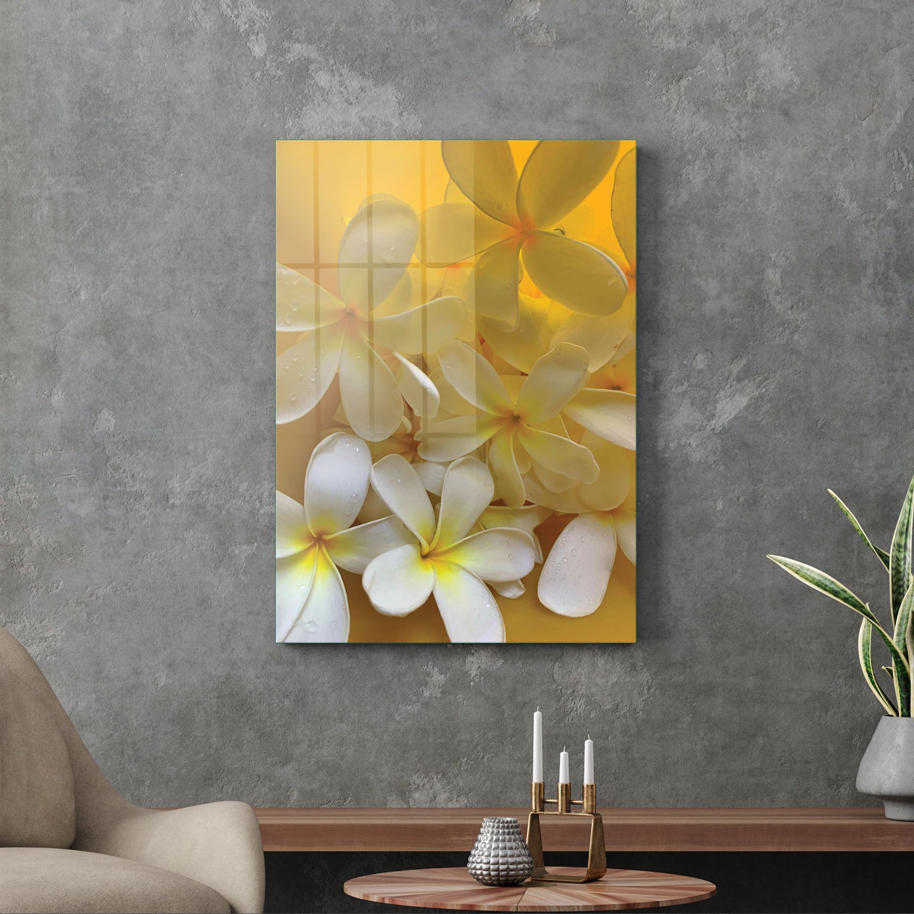 Picture of Decovetro Cam Tablo White Lily Desenli 30x40 cm