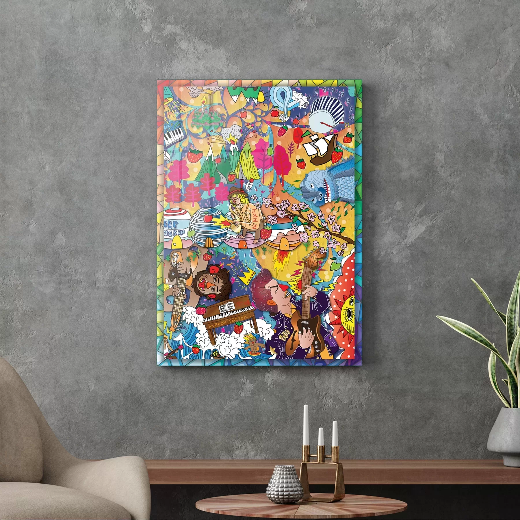 Picture of Decovetro Cam Tablo Pop Art Karma 50x70 cm