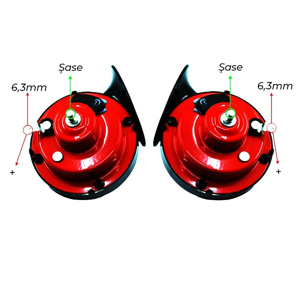 Picture of Üniversal Dadat Salyangoz Korna Takımı 12V Şaseli Tek Fiş