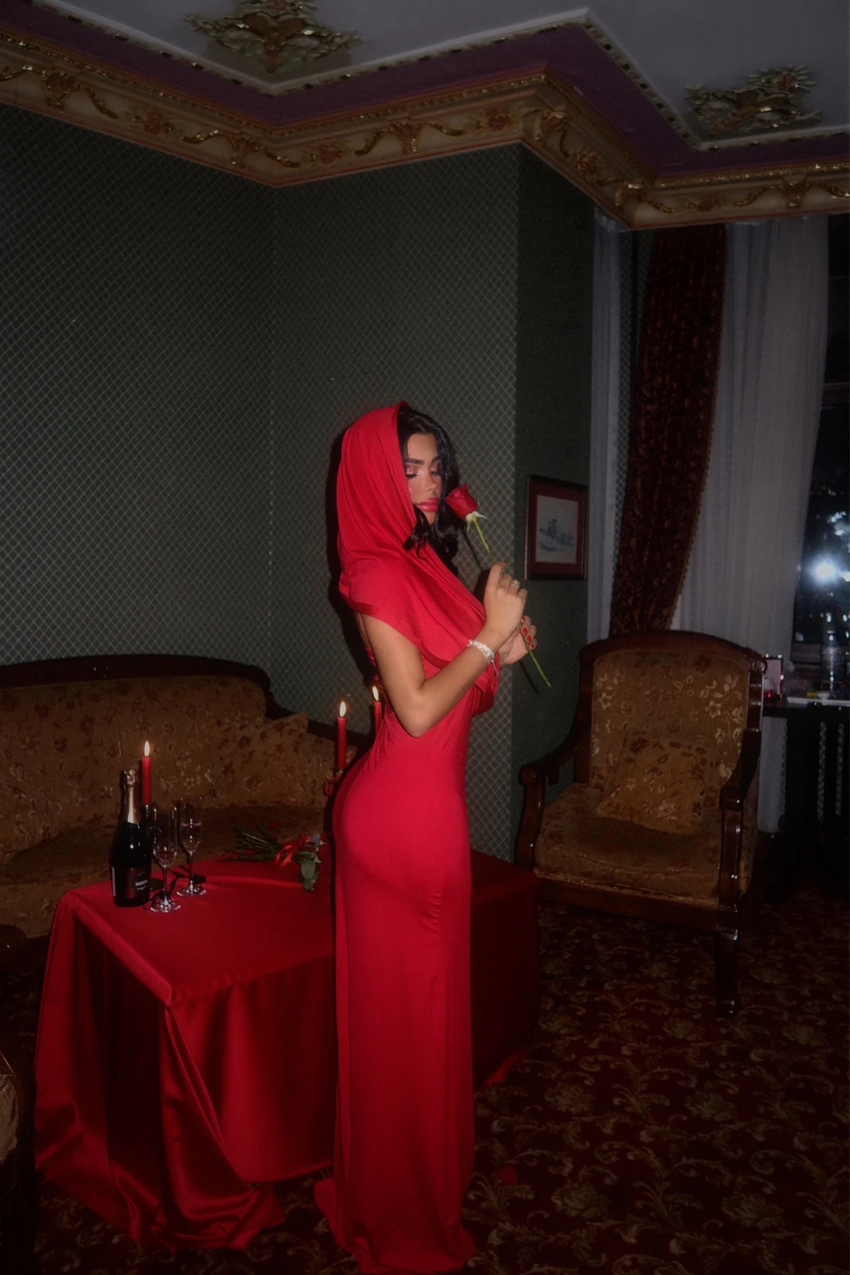 Picture of Red Coralie Long Dress