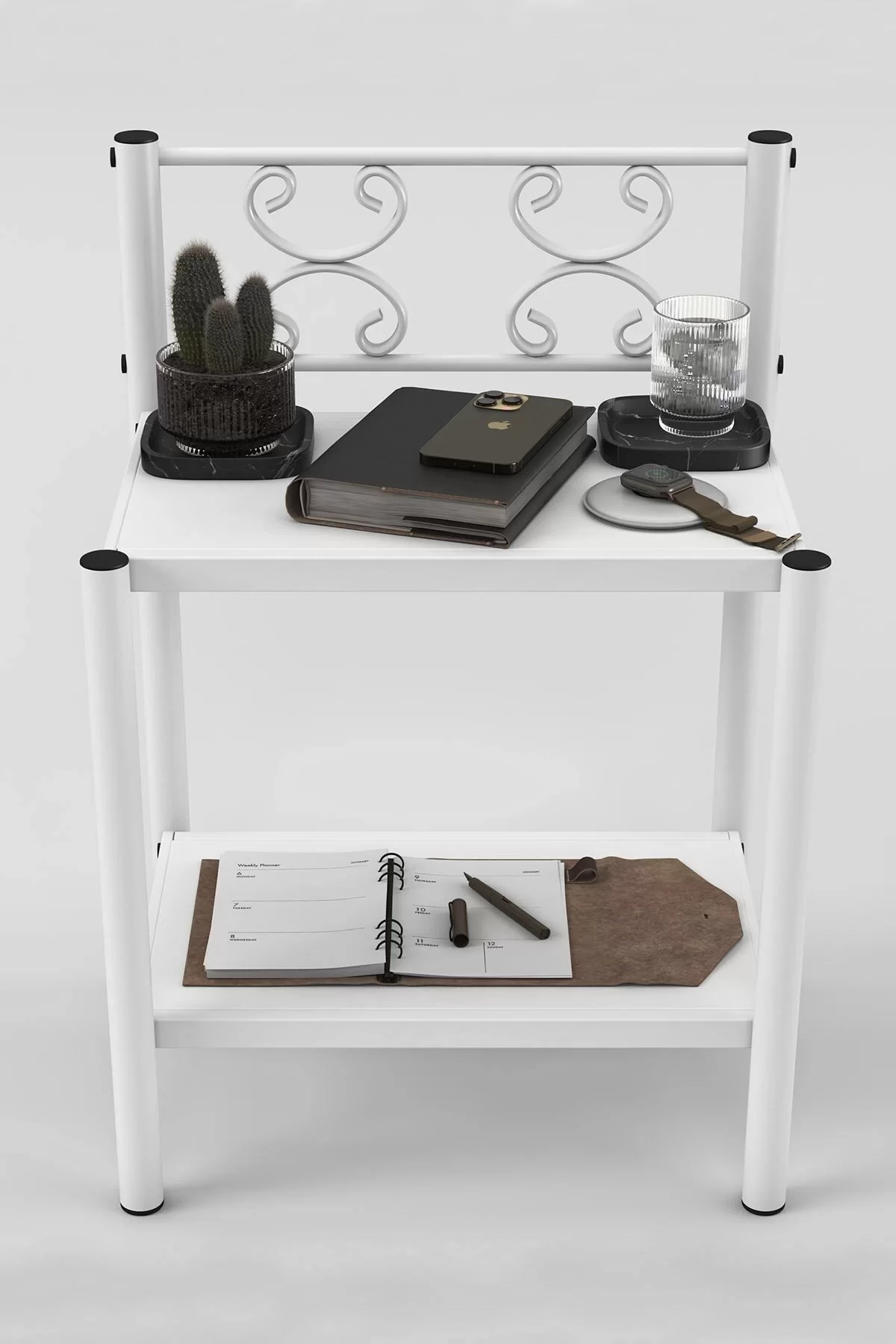 Picture of Stella Retro Ferforje Metal Komodin Beyaz