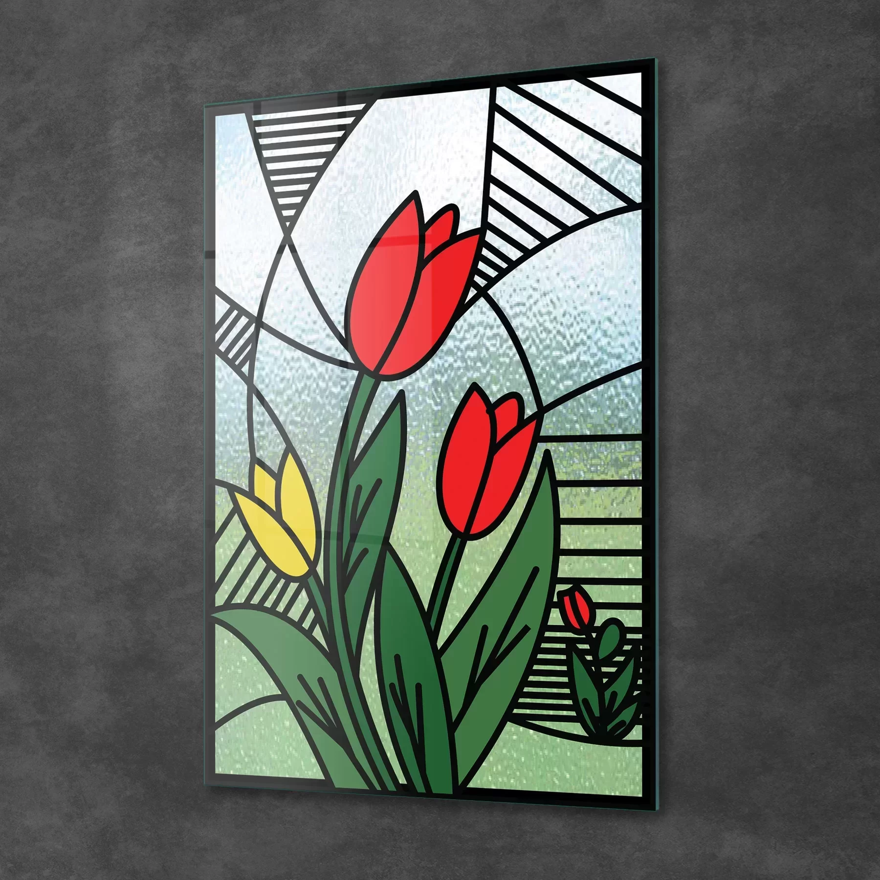 Picture of Decovetro Cam Tablo Vitray Lale Desenli 30x40 cm