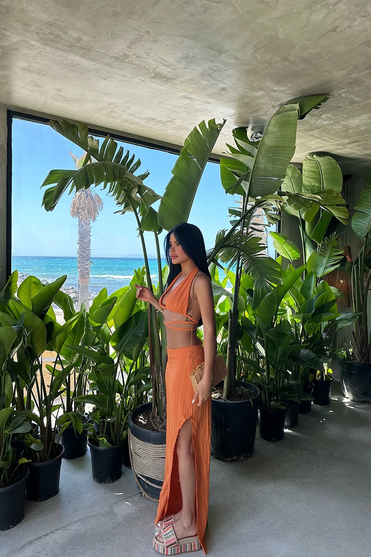 Picture of Orange Lona Tie-Up Suit