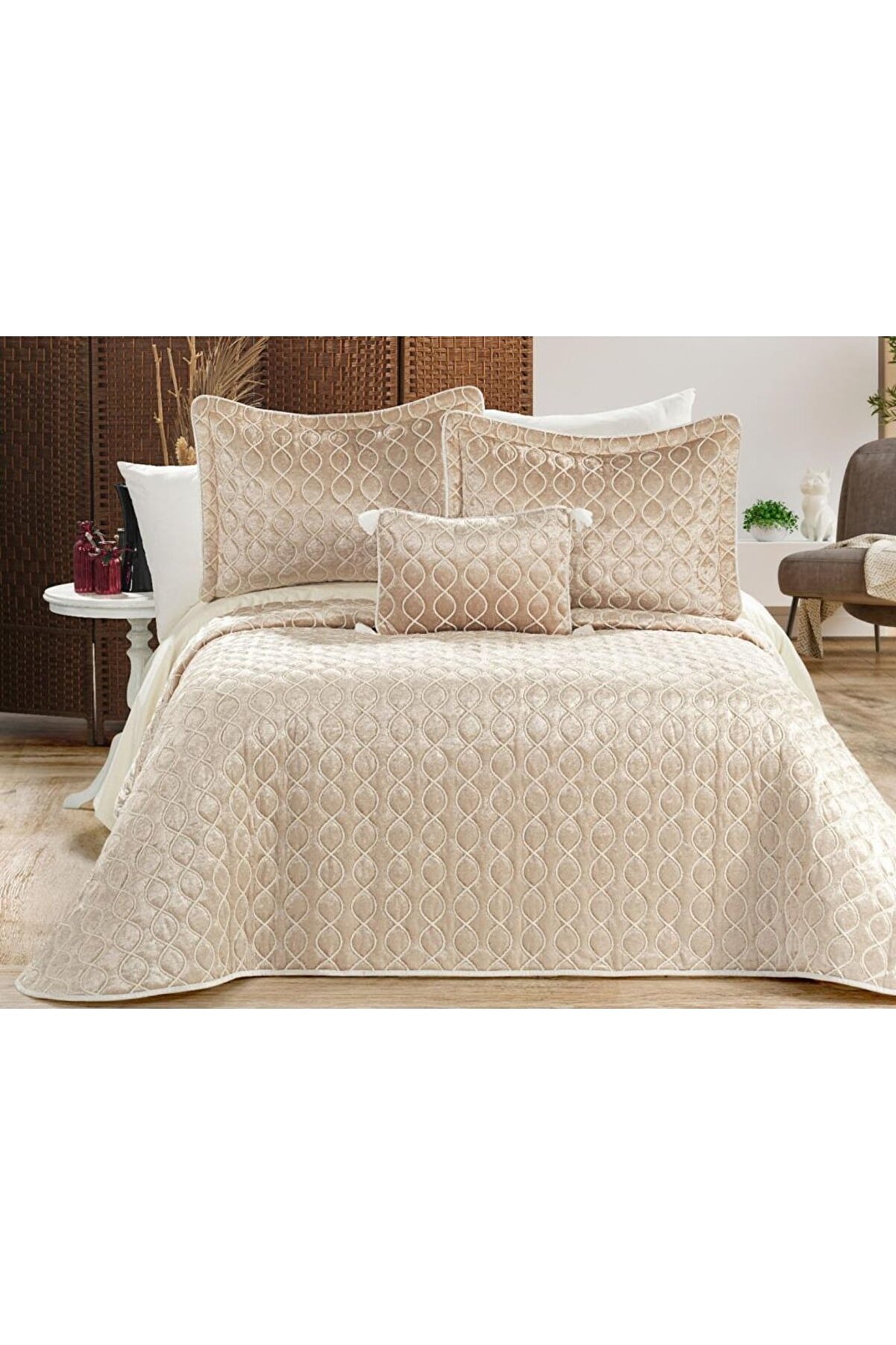 Picture of Brillance Çift Kişilik Yatak Örtüsü Cappucino