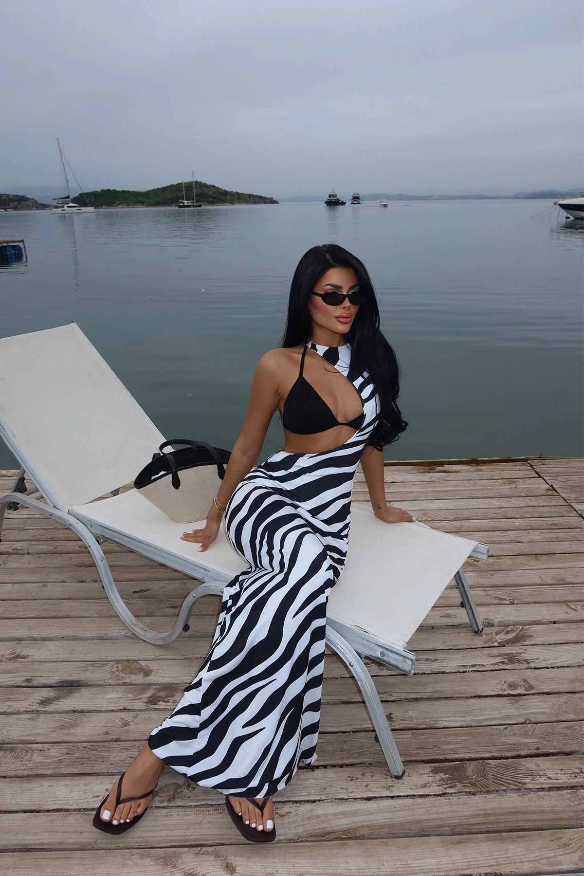 Picture of Black Santinara Pareo Dress