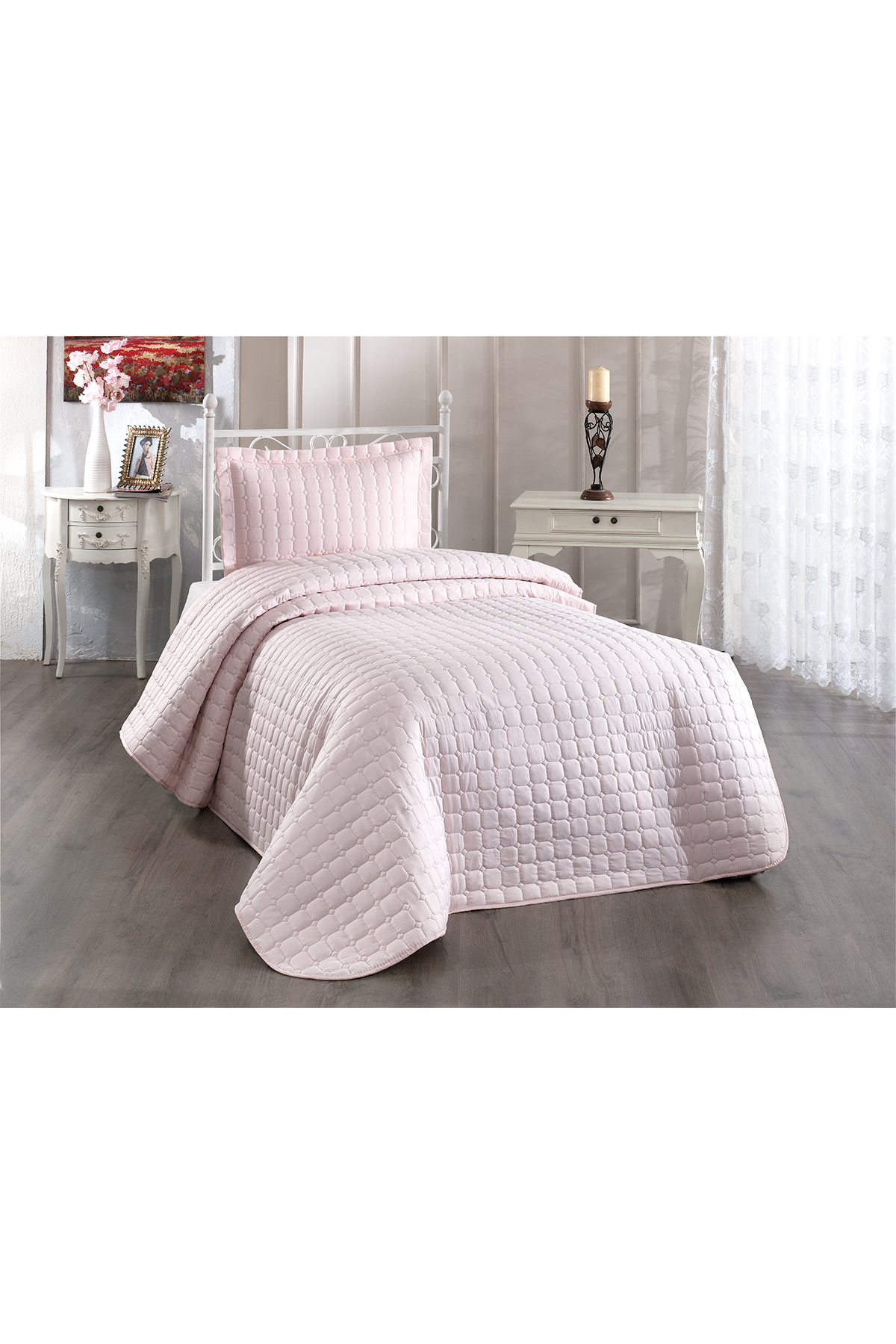 Picture of Estiva Tek Kişilik Yatak Örtüsü Pudra