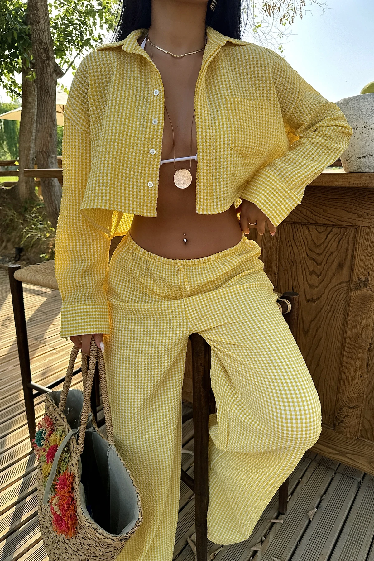 Picture of Yellow Polina Gingham Suit