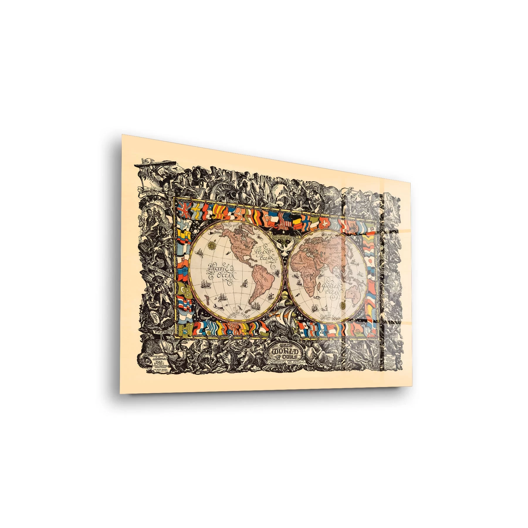 Picture of Decovetro Cam Tablo World Map Old Style 70x100 cm