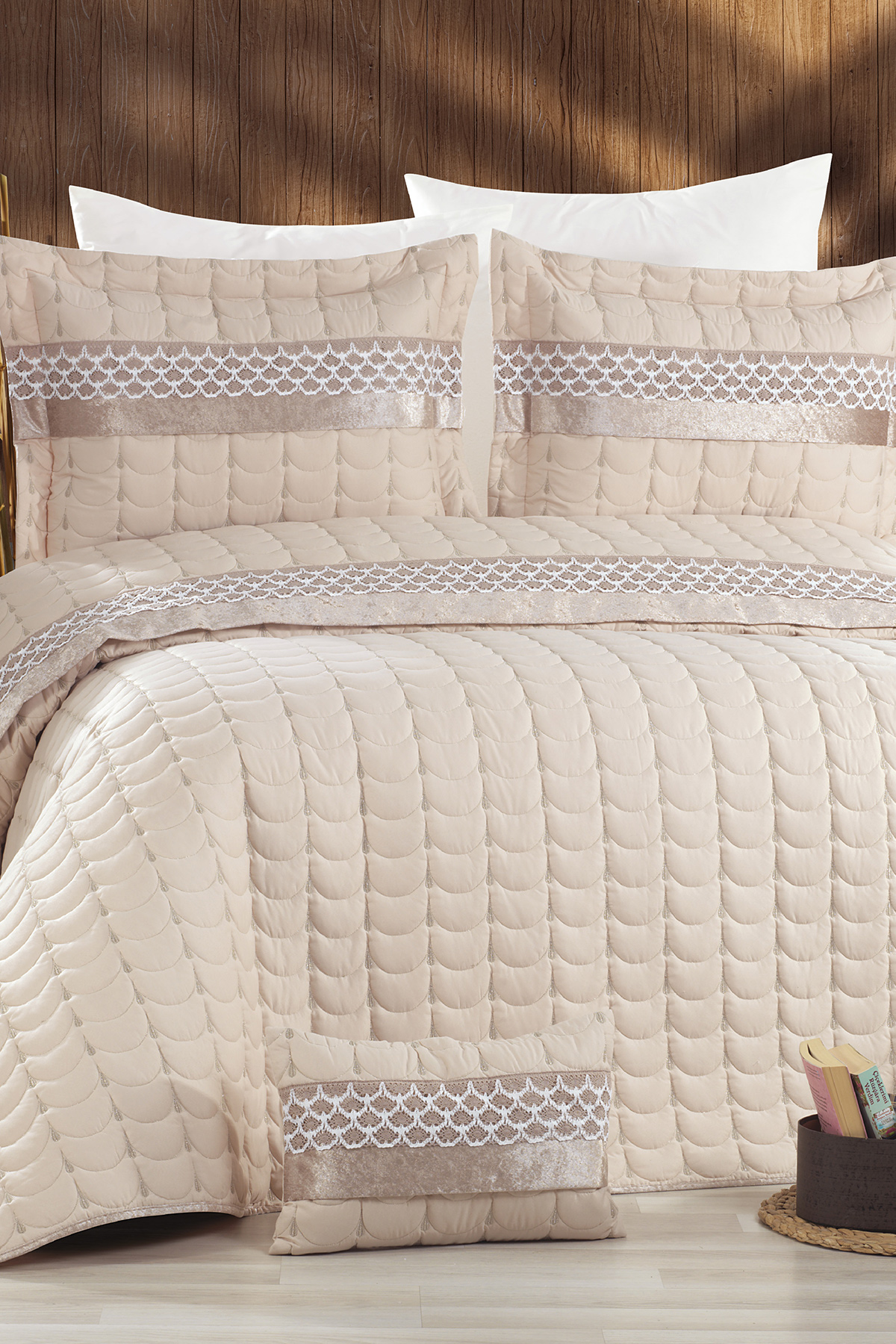 Picture of Colors Micro Çift Kişilik Yatak Örtüsü Bej