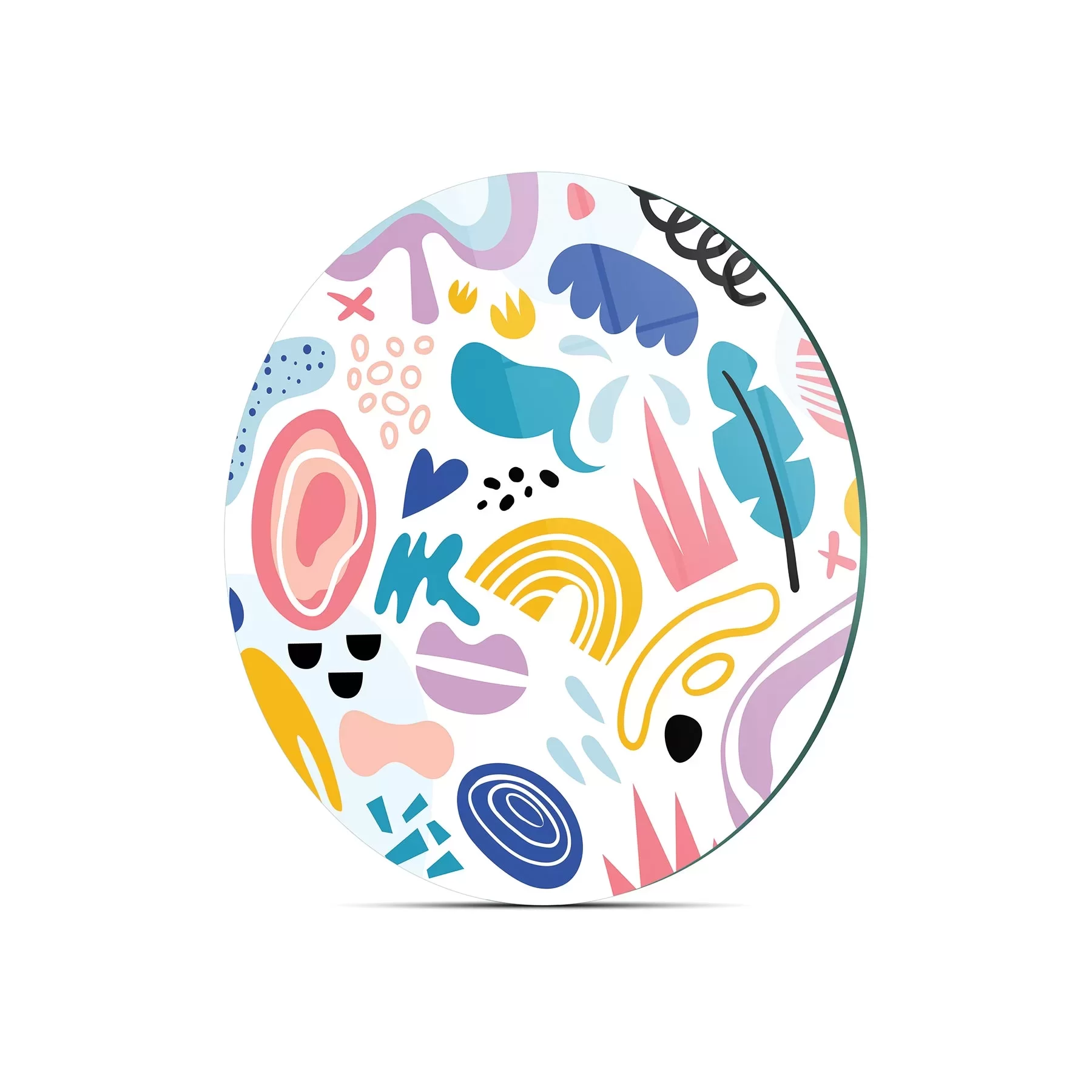 Picture of Decovetro Cam Kesme Tahtası ve Sunumluk Yuvarlak Karışık Desenli 30x30 Cm