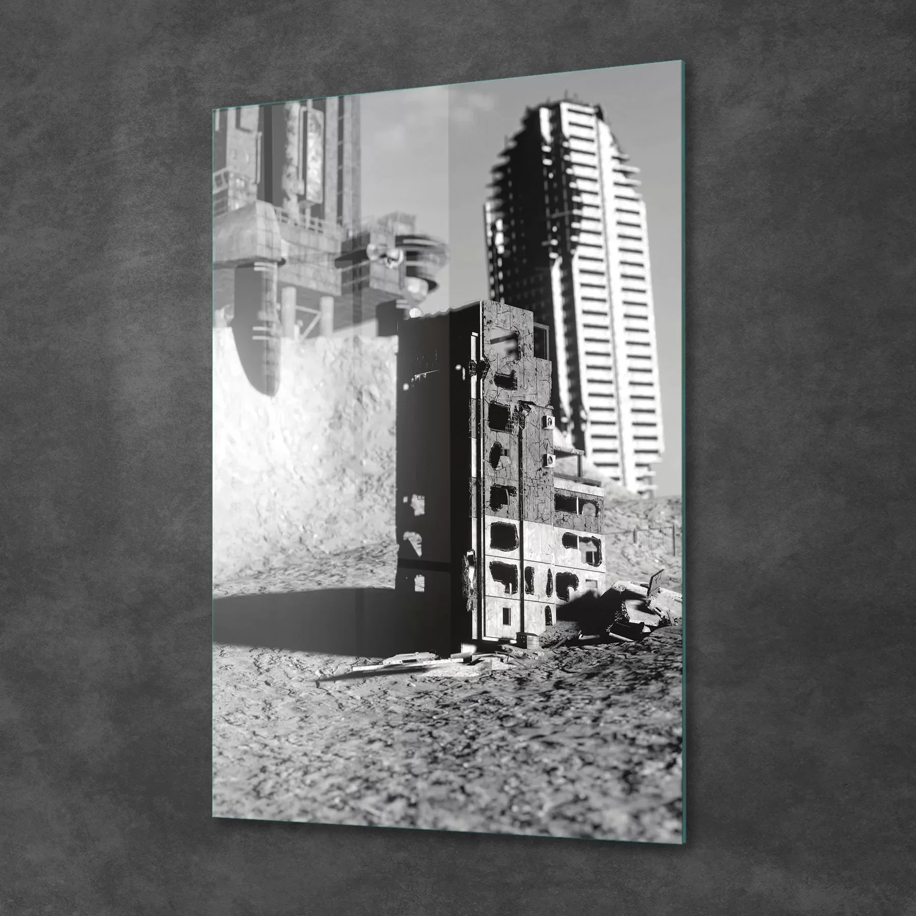 Picture of Decovetro Cam Tablo Vintage Şehir Manzarası 50x70 cm