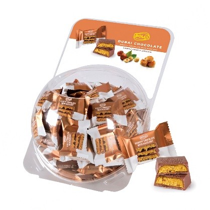 Picture of HAZELNUT KADAYIF FILLED MILK CHOCOLATE 16g (FLOWPACK)