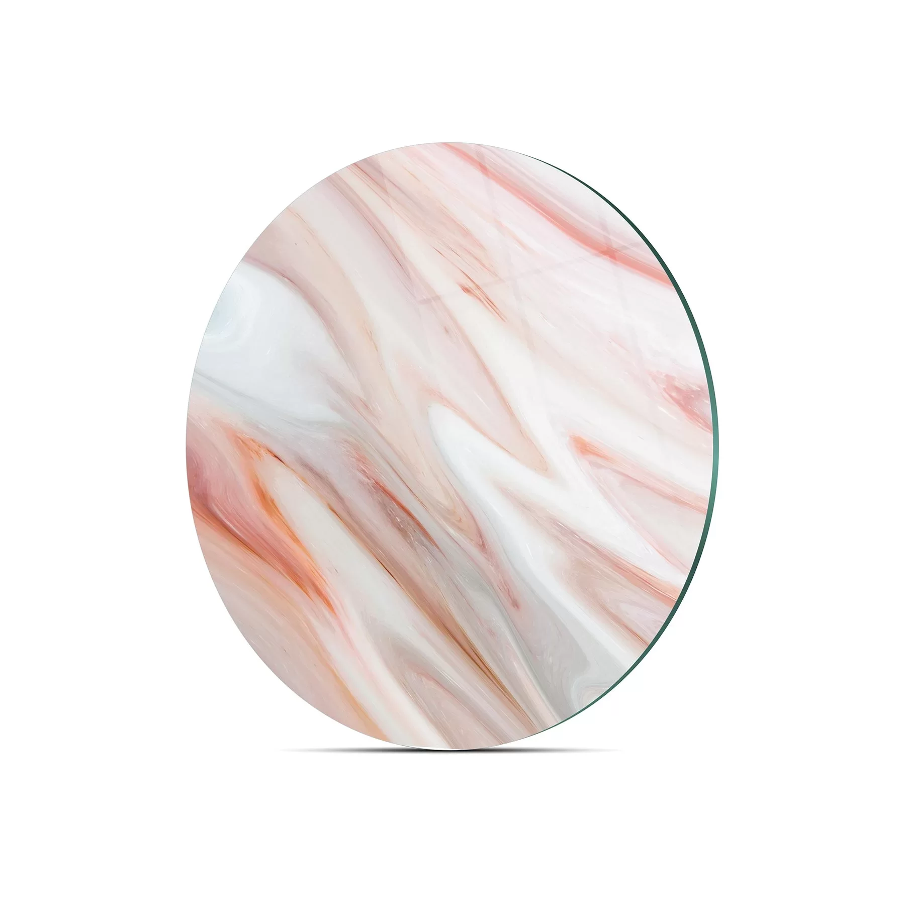 Picture of Decovetro Cam Kesme Tahtası ve Sunumluk Yuvarlak Kırmızı Mermer Desenli 30x30 Cm