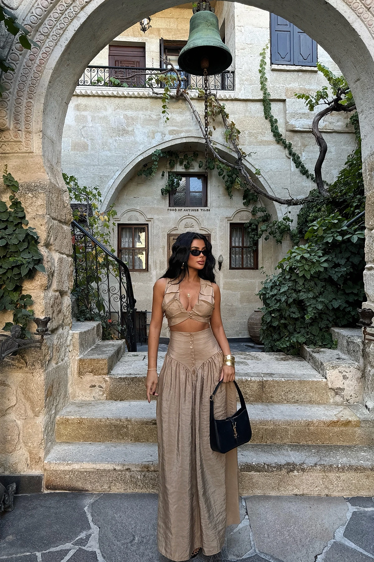 Picture of Beige Button Detailed Vest Suit