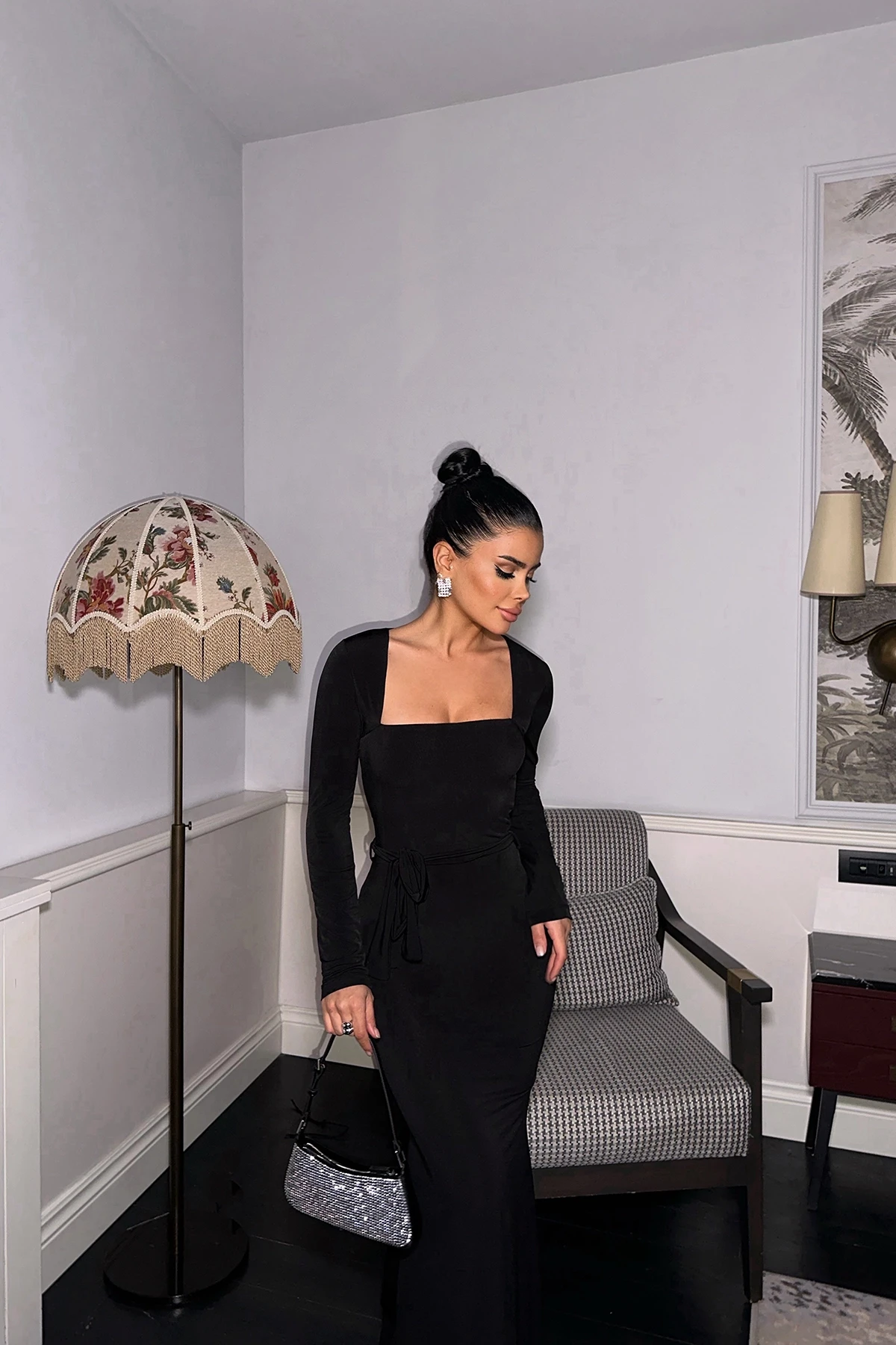 Picture of Black Amy Tie Up Dress