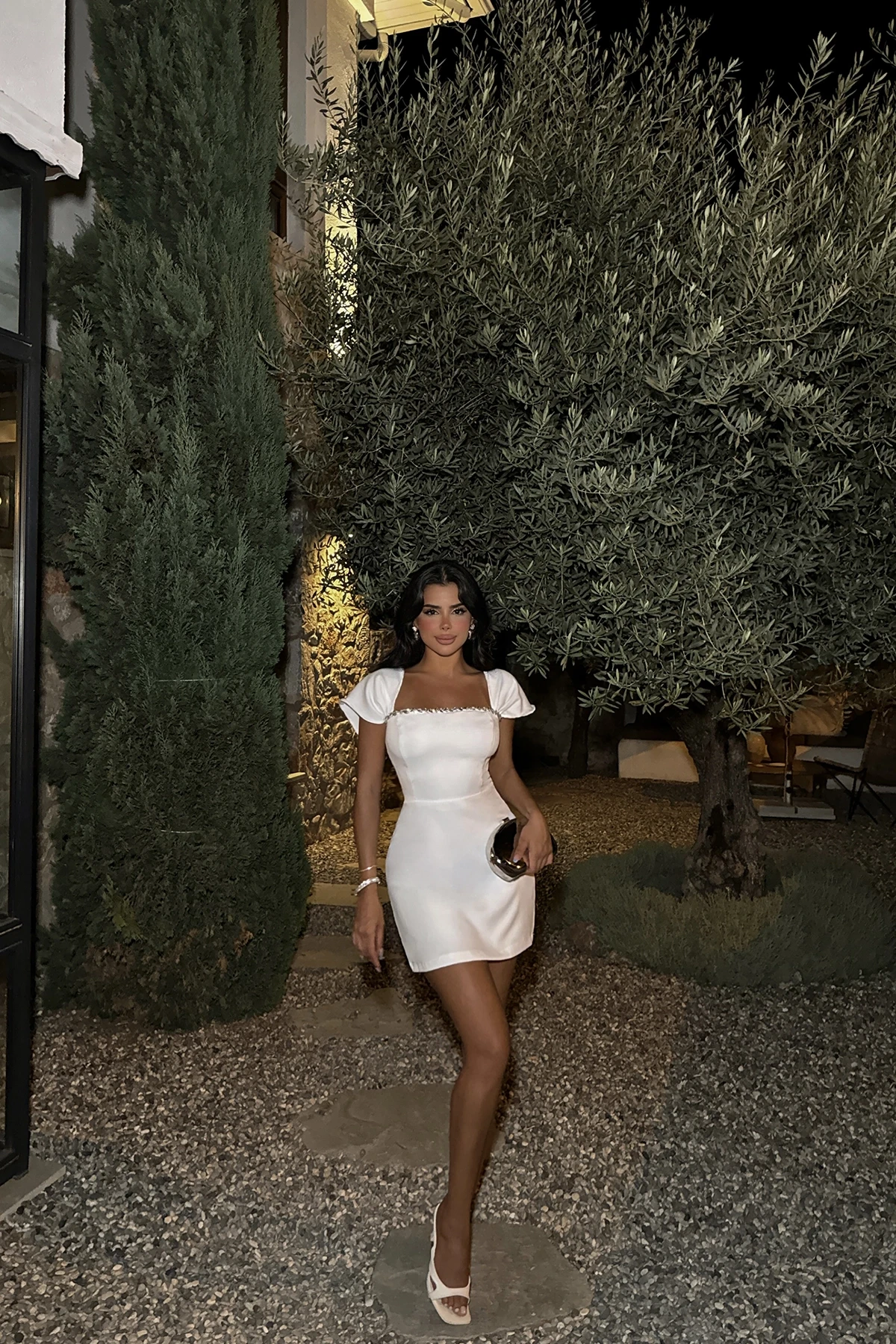 Picture of Paisley White Stone Detailed Mini Dress