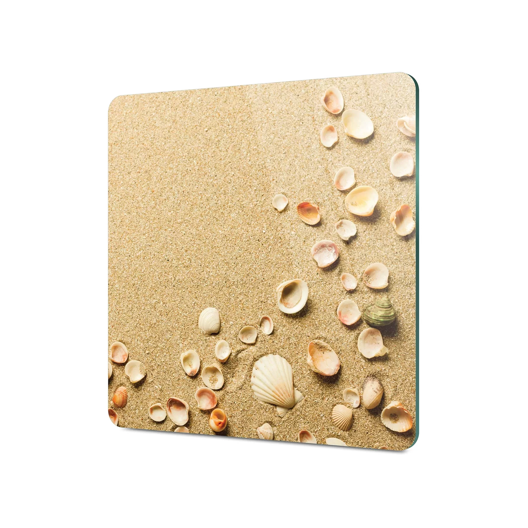 Picture of Decovetro Cam Kesme Tahtası ve Sunumluk Kare Deniz Kabuğu Desenli 30x30 Cm