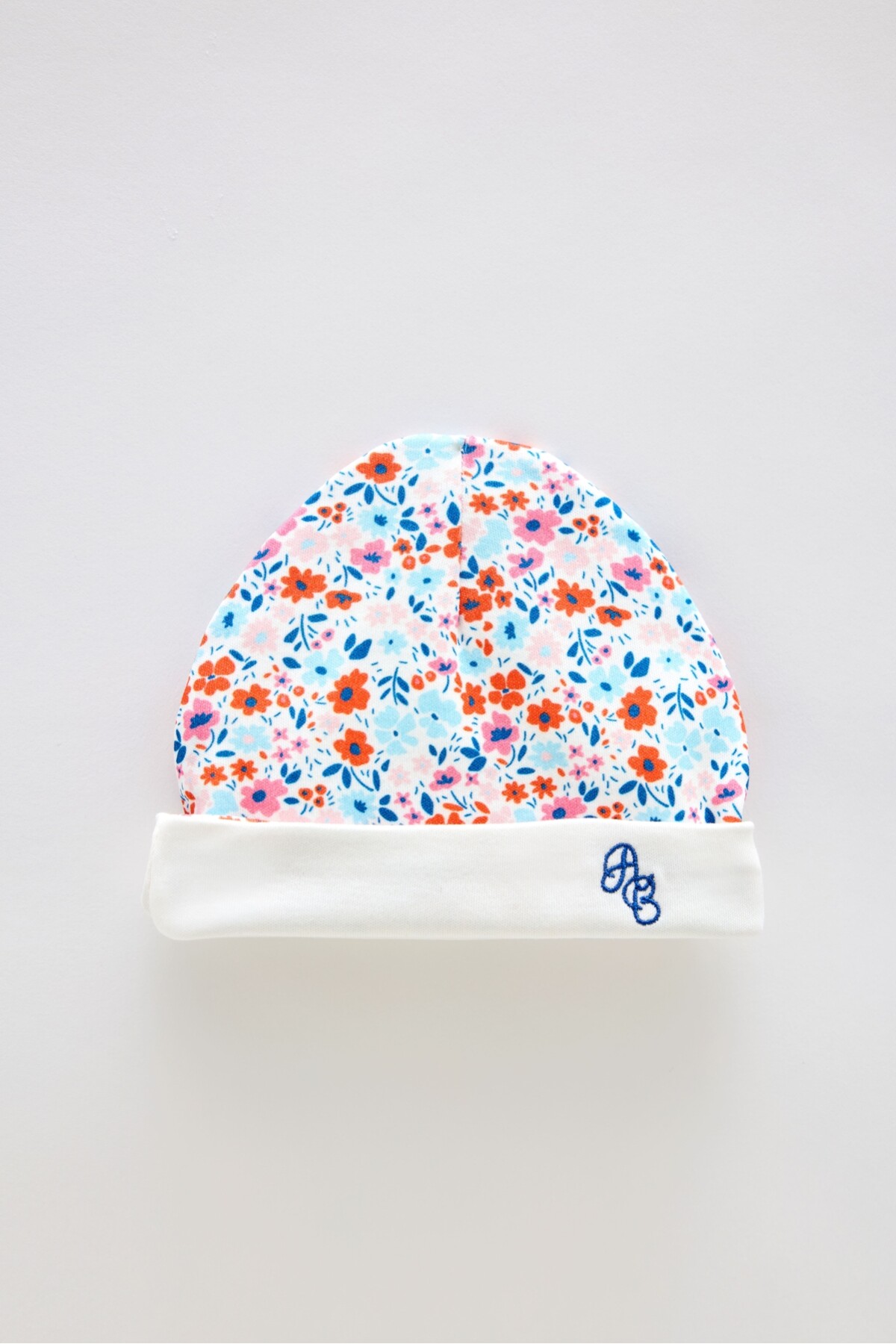 Picture of Yenidoğan Önlük & Şapka Seti - Minik Çiçekler/Kırmızı