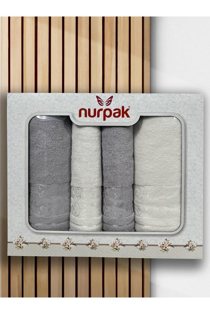 Picture of Deren Hamam Takımı 4 Parça Krem - Gri