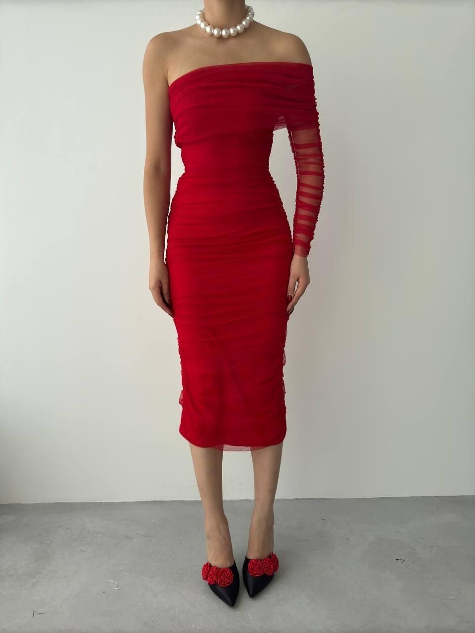 Picture of Polack Tek Omuz Tül Elbise