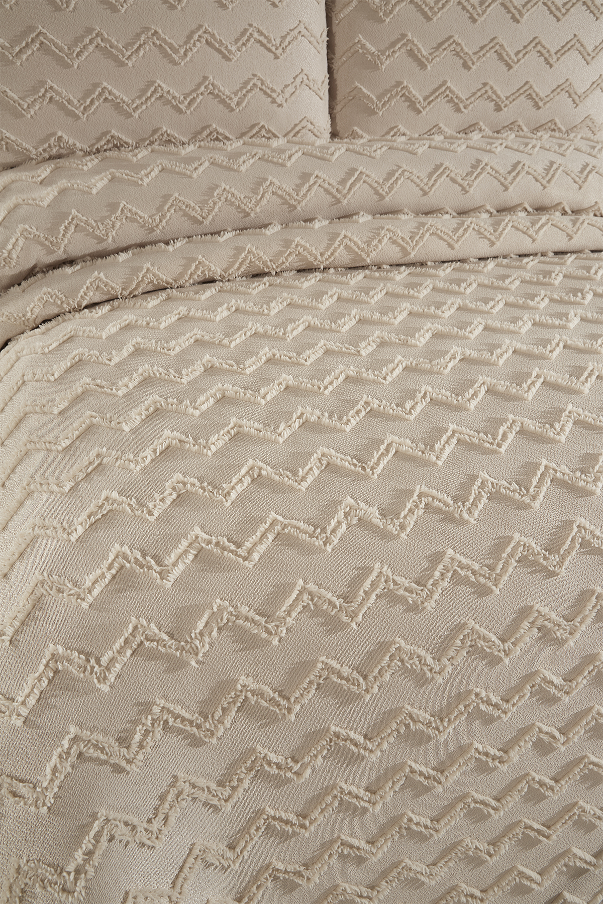 Picture of Çeyiz Diyarı Lumpa 3 Parça Çift Kişilik Pike Takımı Bej