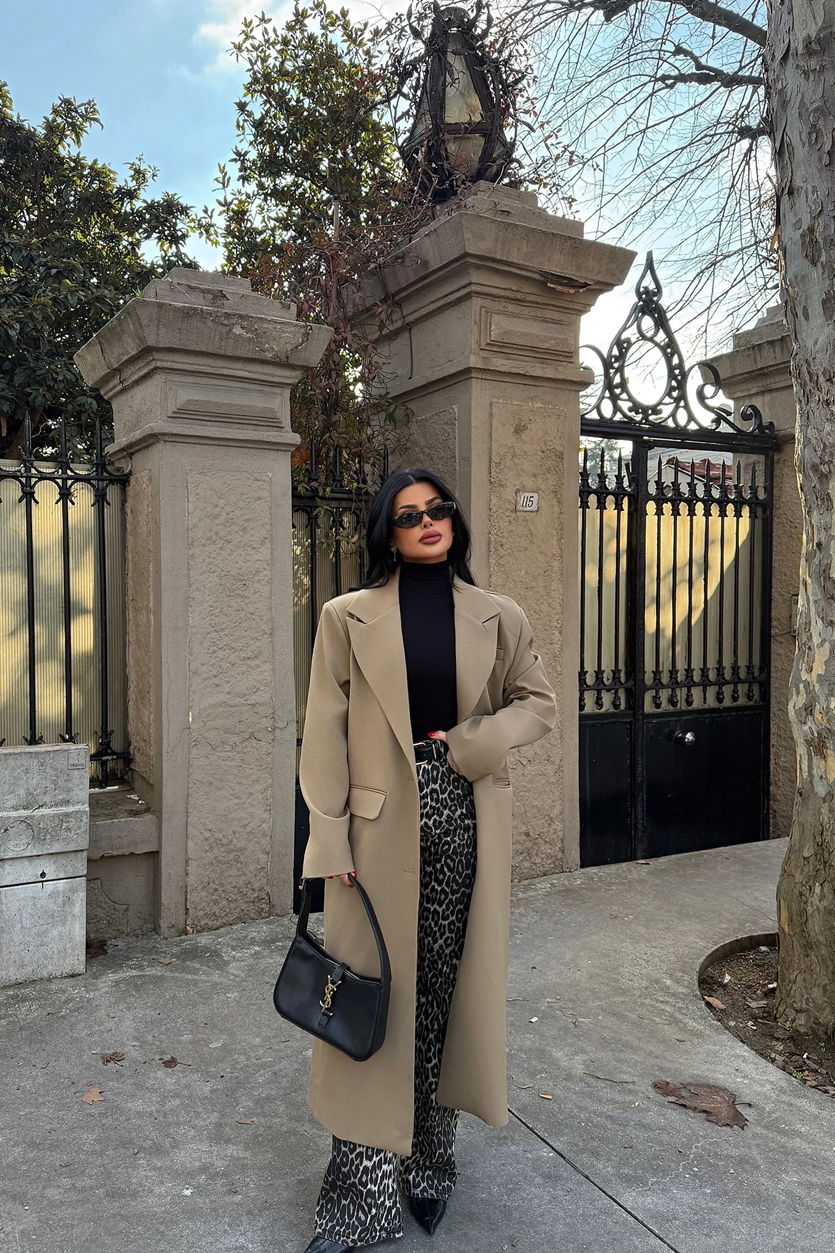 Picture of Tan Front Buttoned Pocket Detail Coat