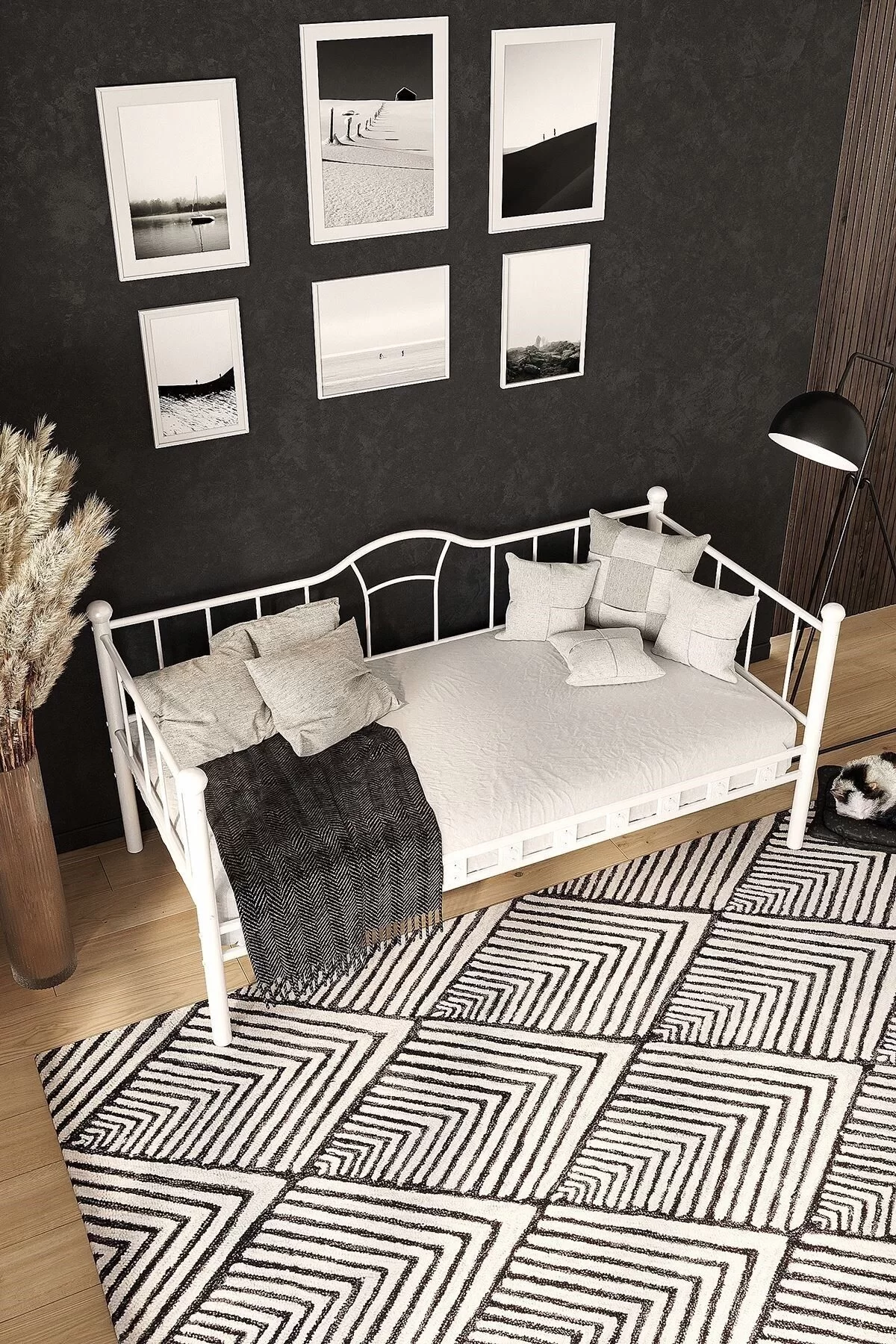 Picture of Kamelya Sedir Metal Karyola Beyaz