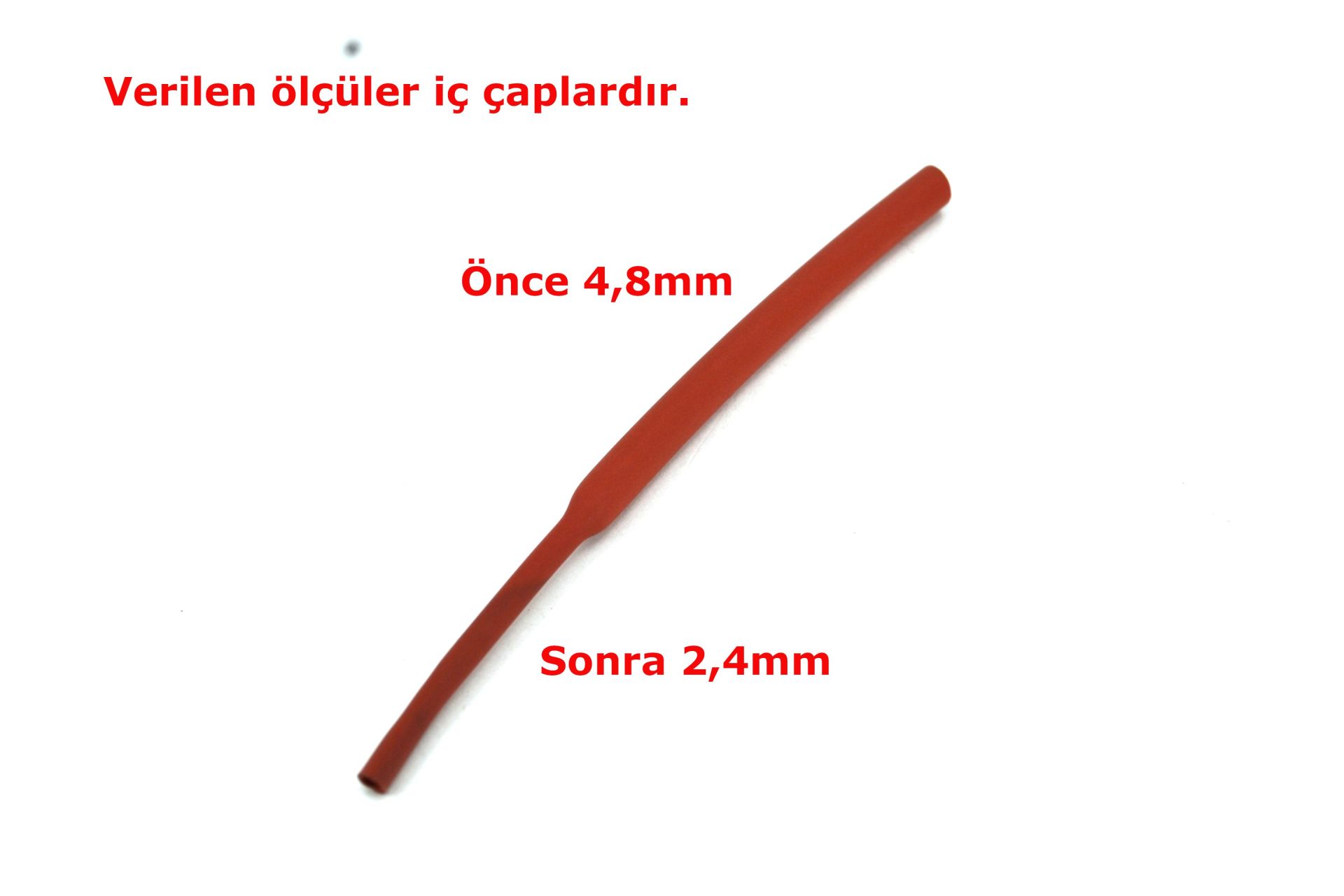 Picture of 4,8mm Kırmızı Isı İle Daralan Makaron Kablo Izolasyon