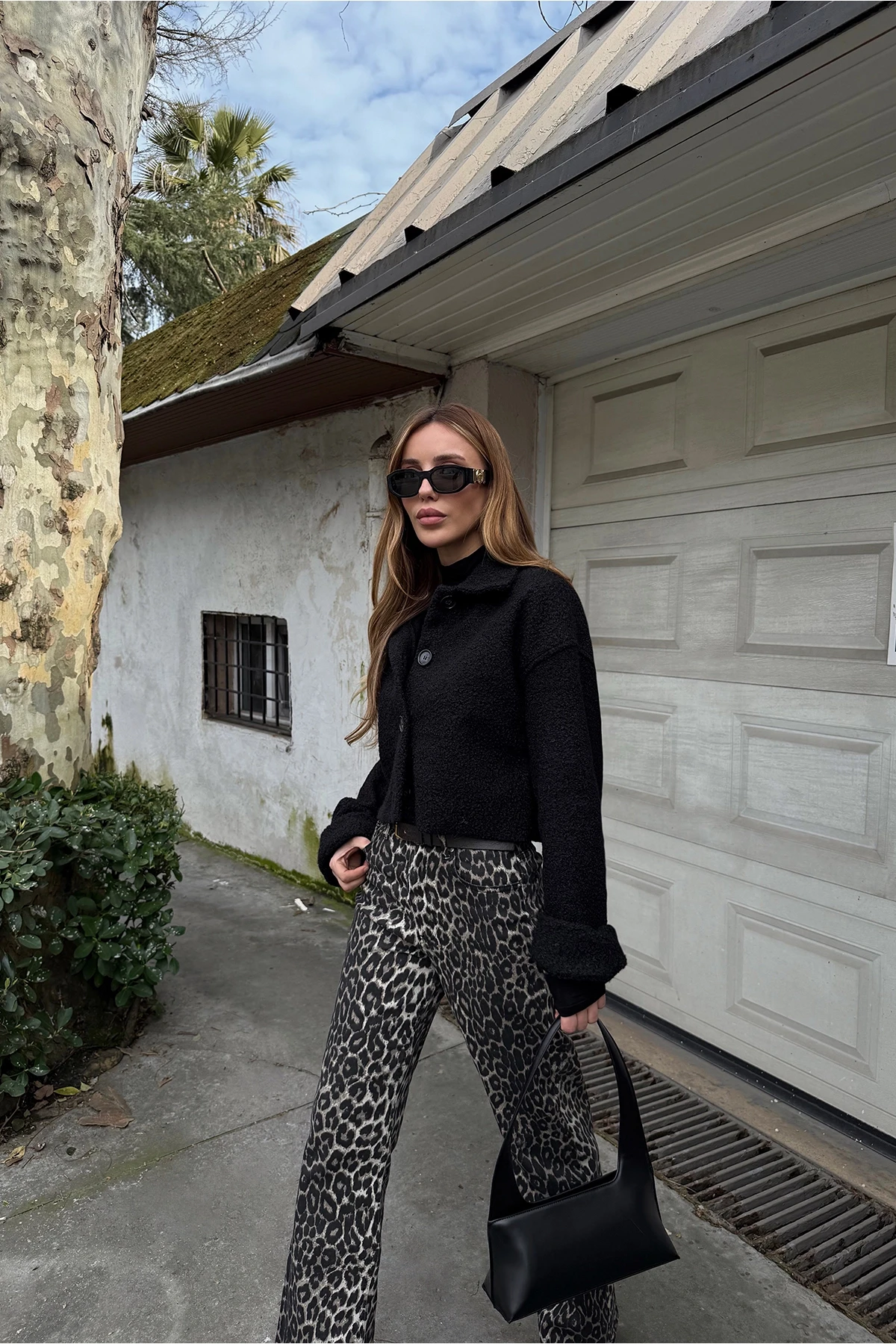 Picture of Black Shirt Collar Buttoned Jacket