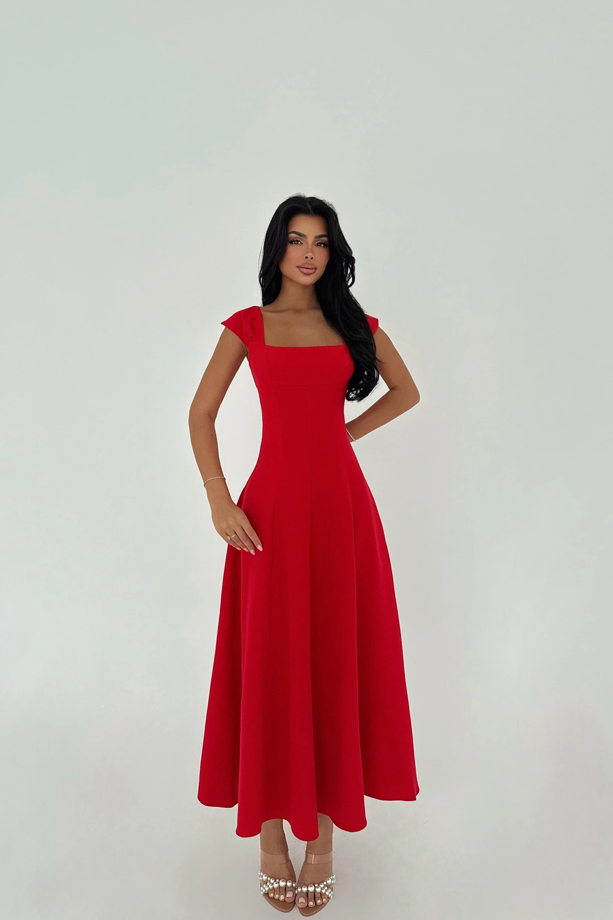 Picture of Red Straped Long Dress