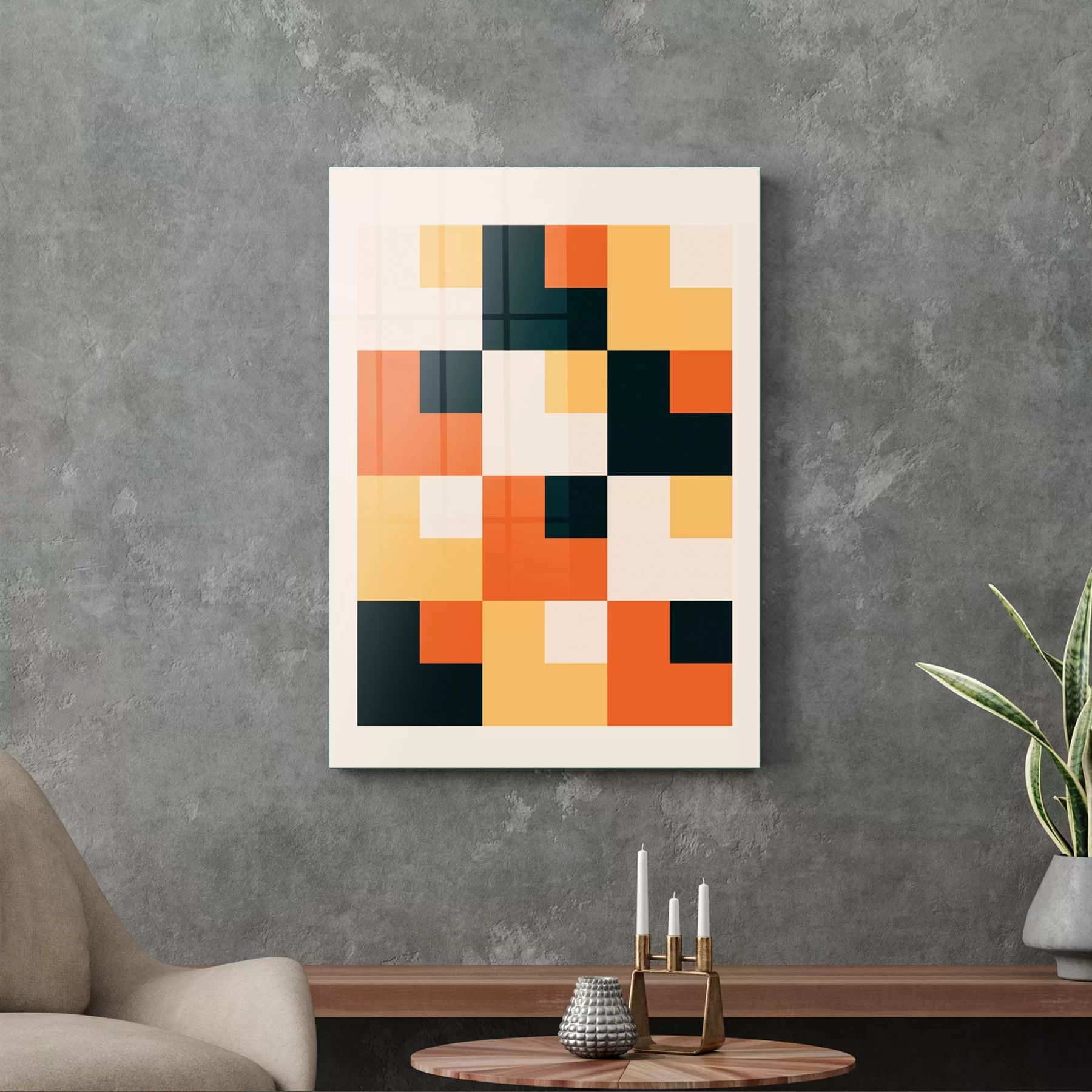 Picture of Decovetro Cam Tablo Bohem Colour Square 50x70 cm