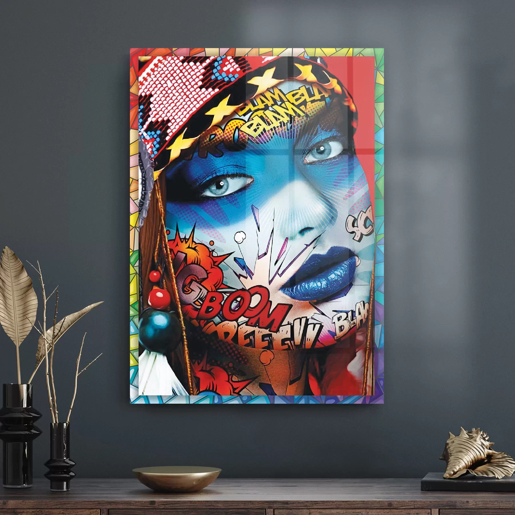 Picture of Decovetro Cam Tablo Pop Art Karma 30x40 cm