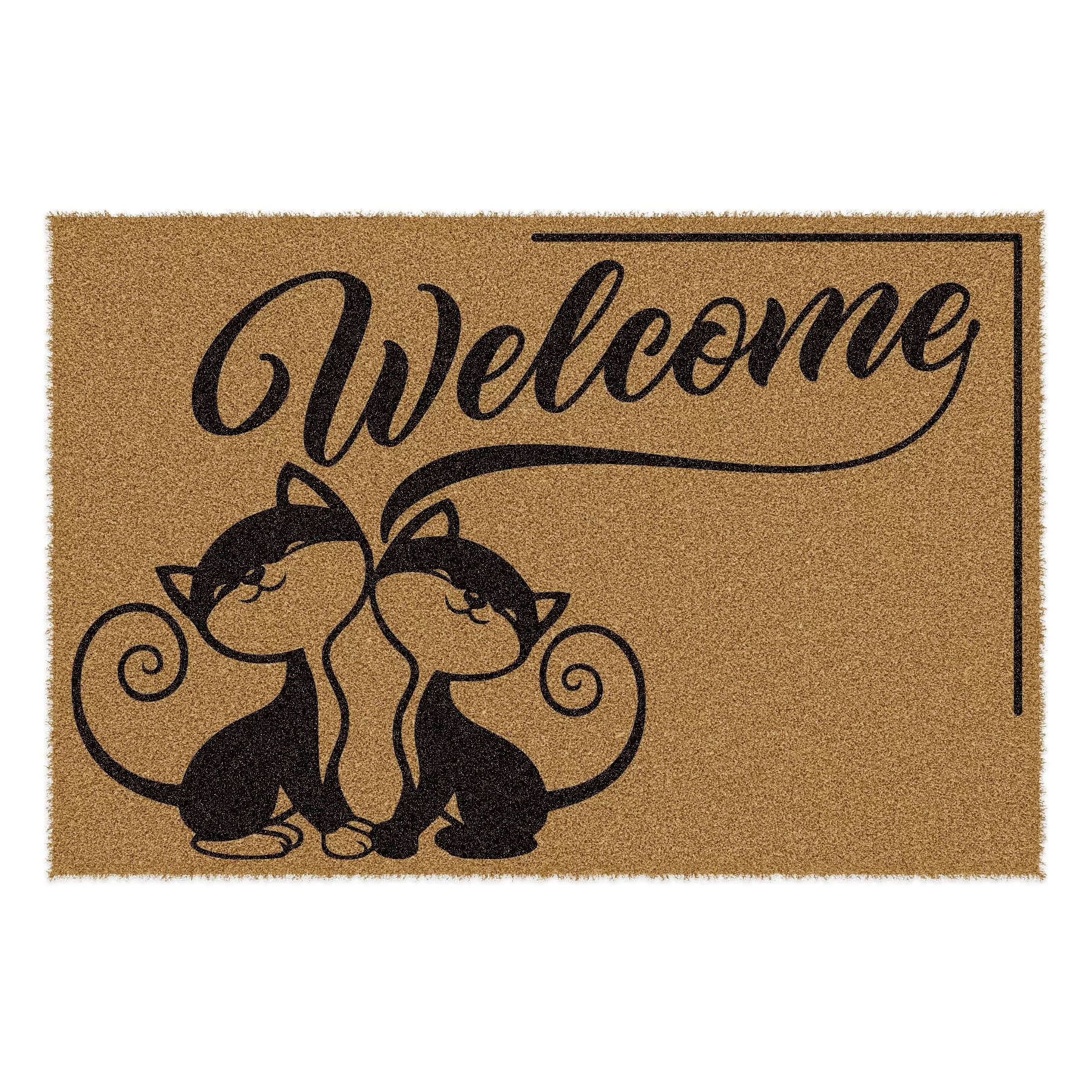 Picture of Decovetro Paspas Welcome Cats Desenli Kapı Önü Paspası 40 x 60 Cm
