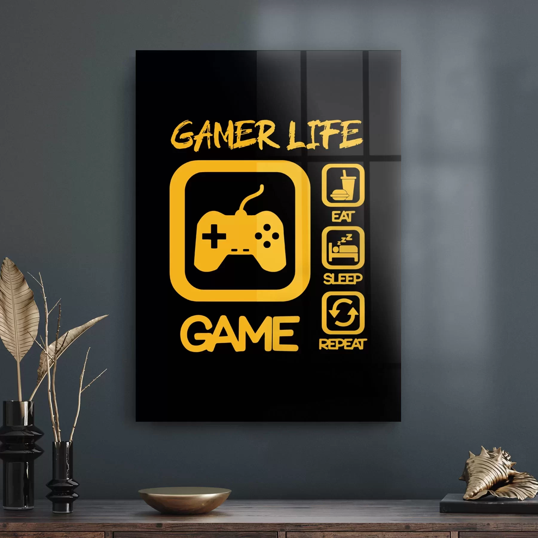 Picture of Decovetro Cam Tablo Gamer Life 30x40 cm