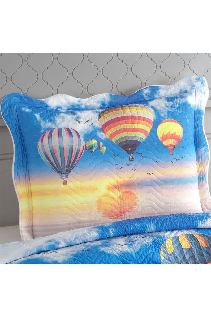Picture of Balloon Baskılı Kapitoneli Tek Kişilik Yatak Örtüsü