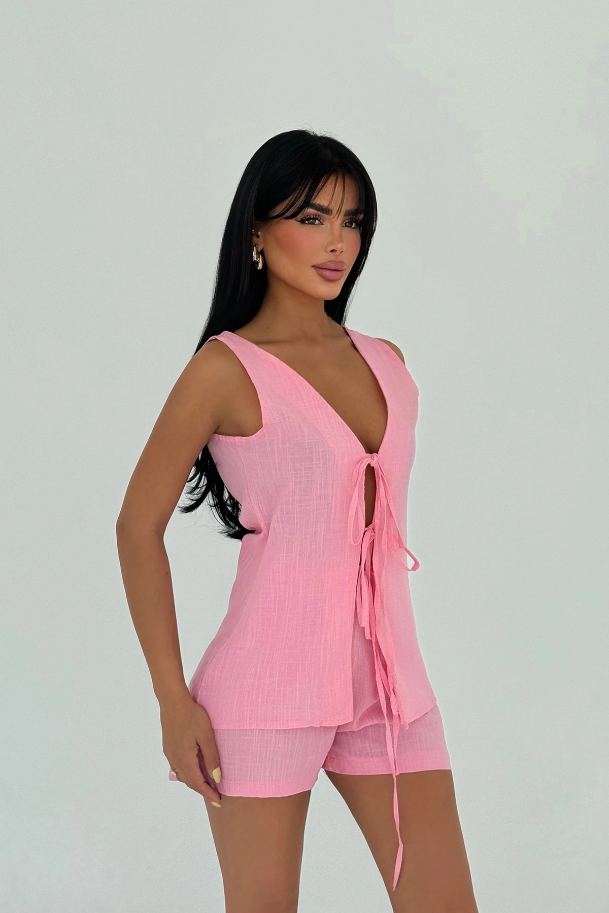 Picture of Pink Luiza Mini Linen Tie Set