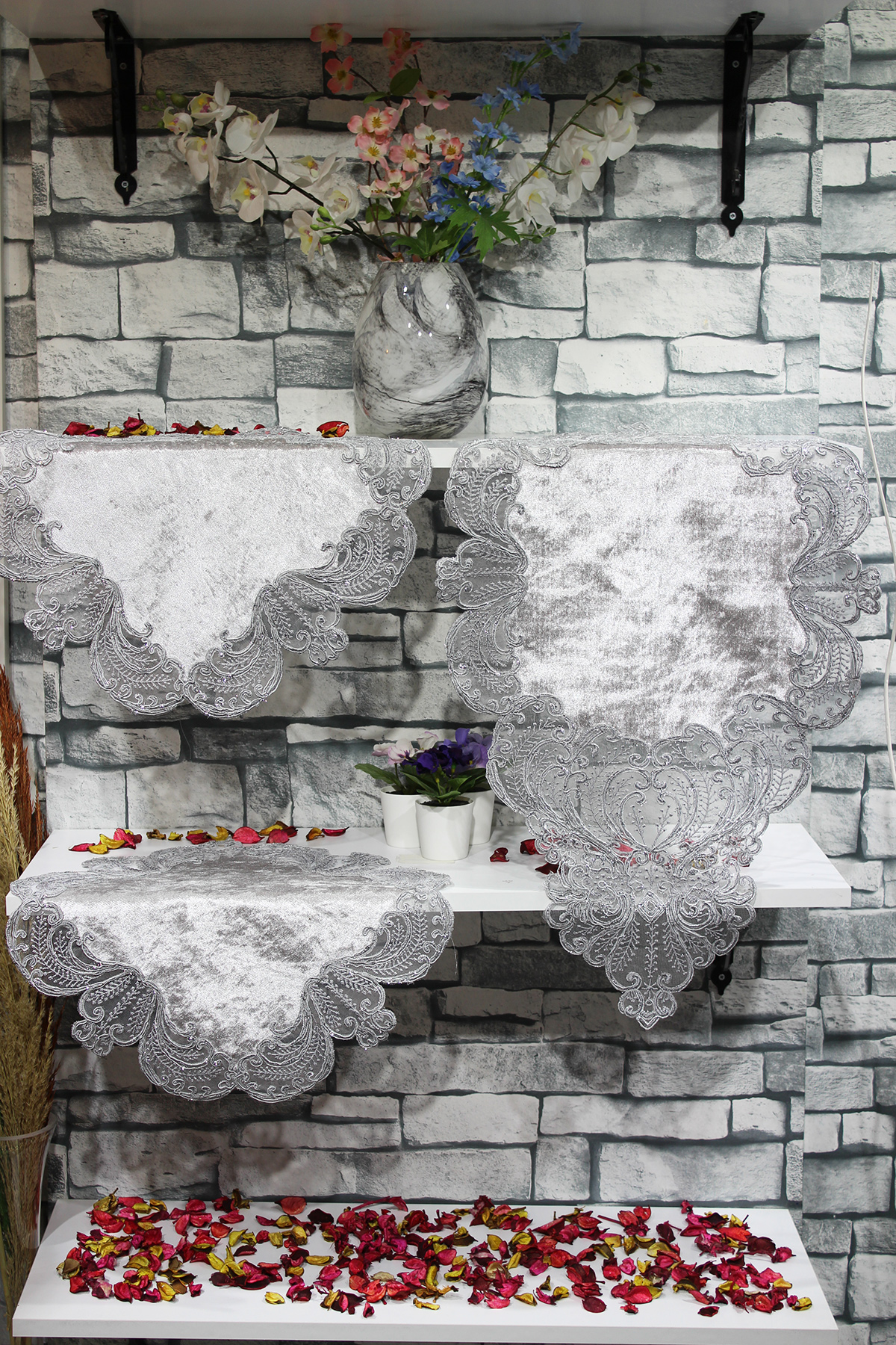 Picture of Çeyiz Diyarı Yasemin 3 Parça Yatak Odası Takımı Gri