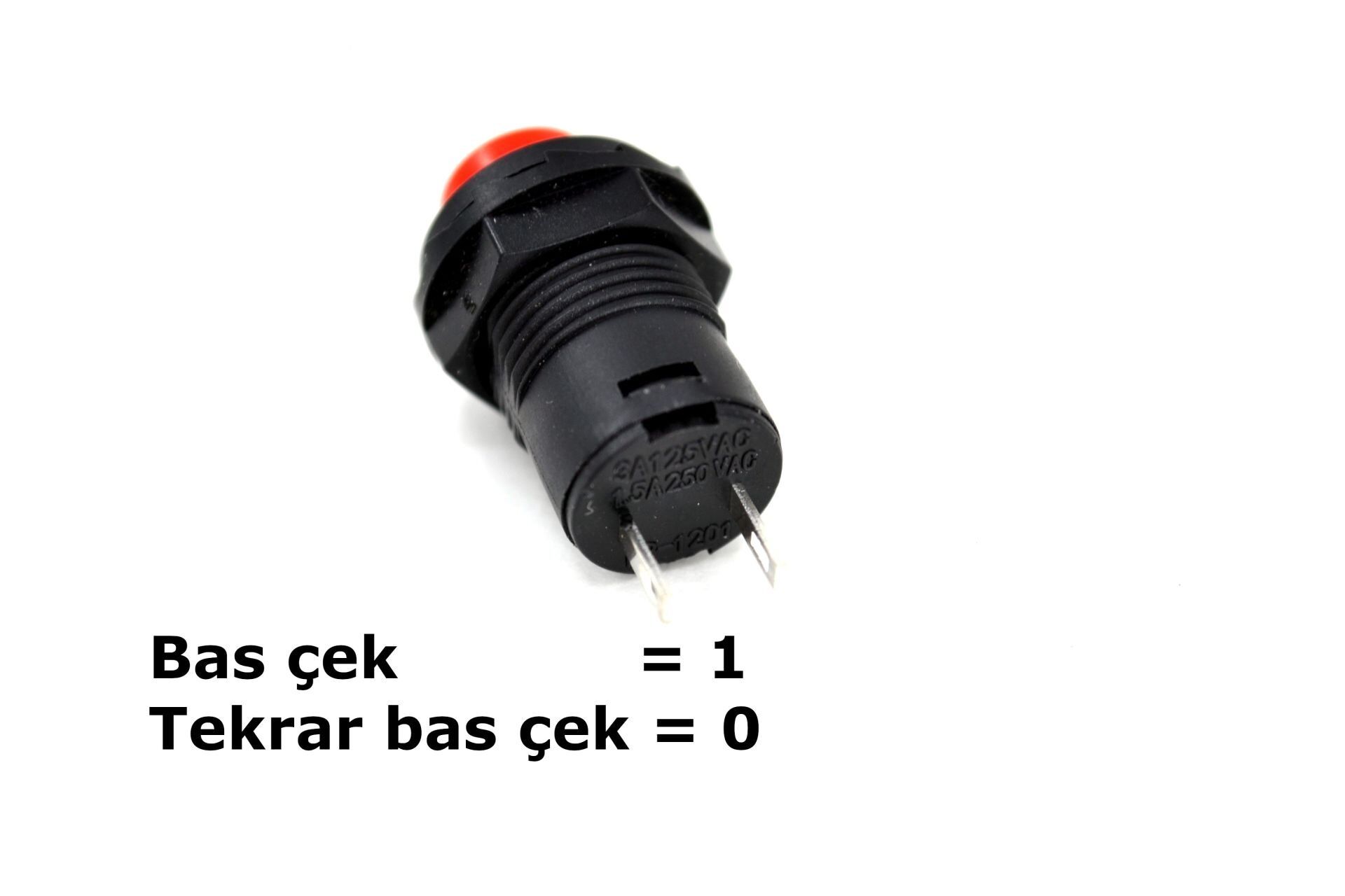 Picture of Kırmızı Kısa Buton 1-0 Kalıcı Anahtar MT-ANK17