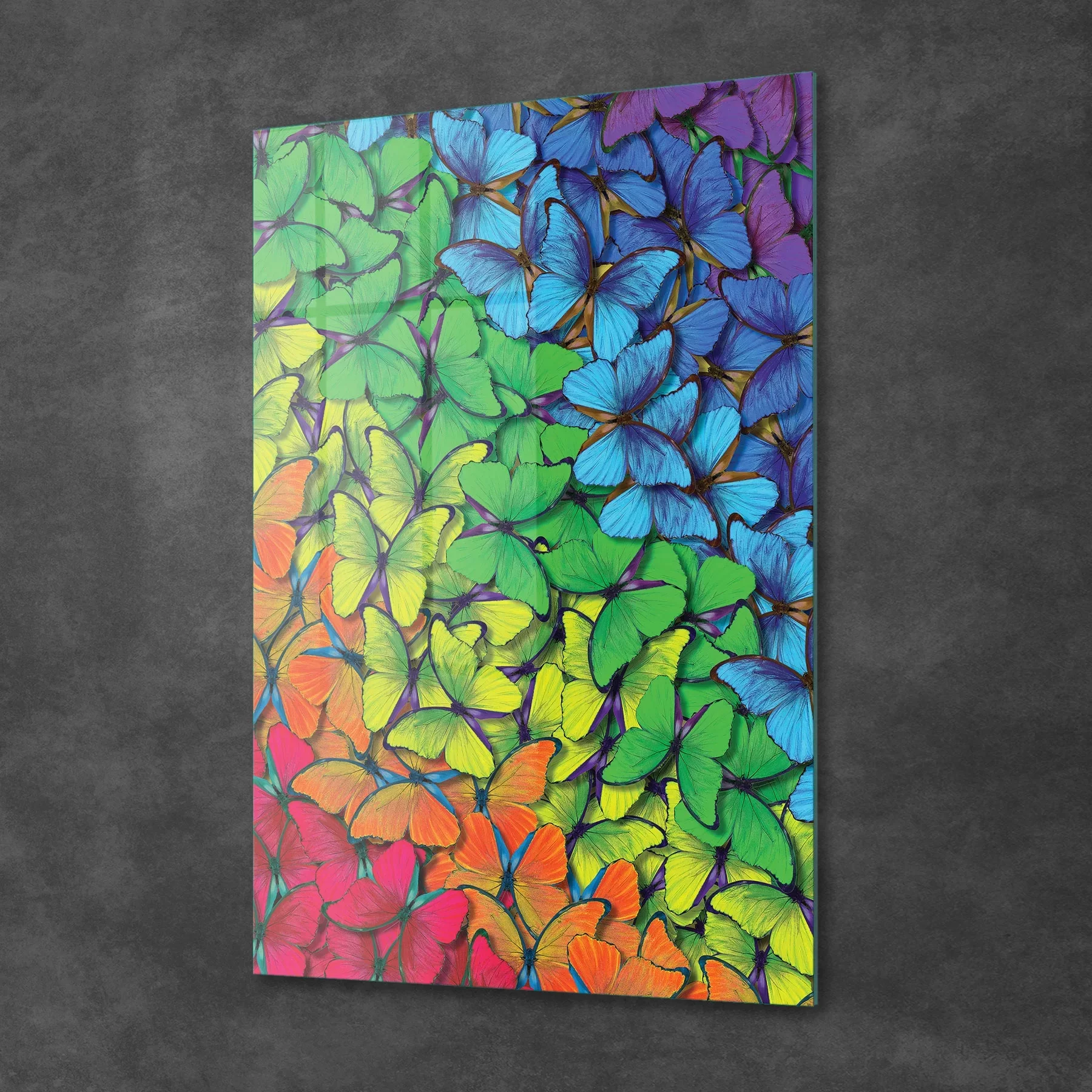 Picture of Decovetro Cam Tablo Renkli Kelebekler 70x100 cm