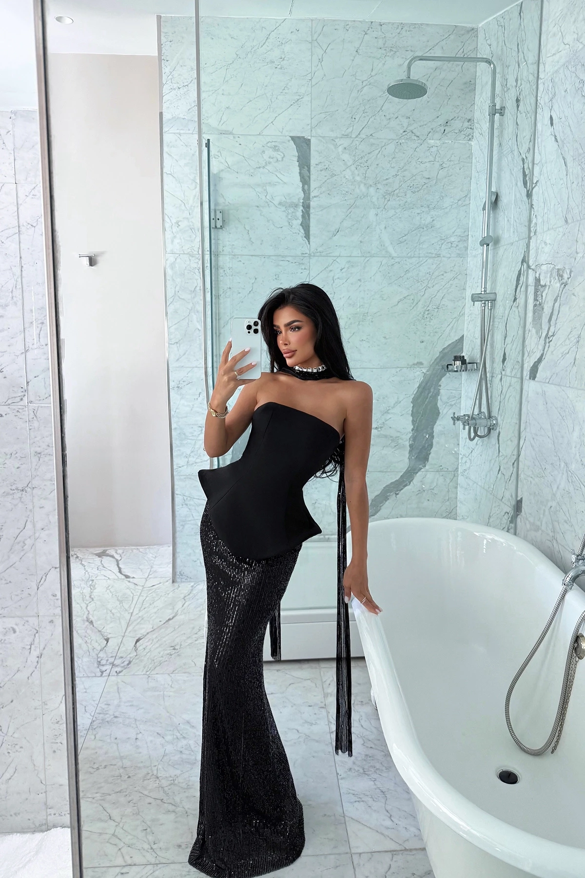 Picture of Black Viona Skirt Top Set Evening Dress