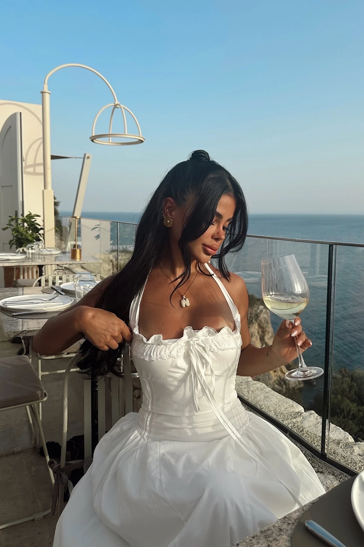 Picture of White Corfu Midi Dress