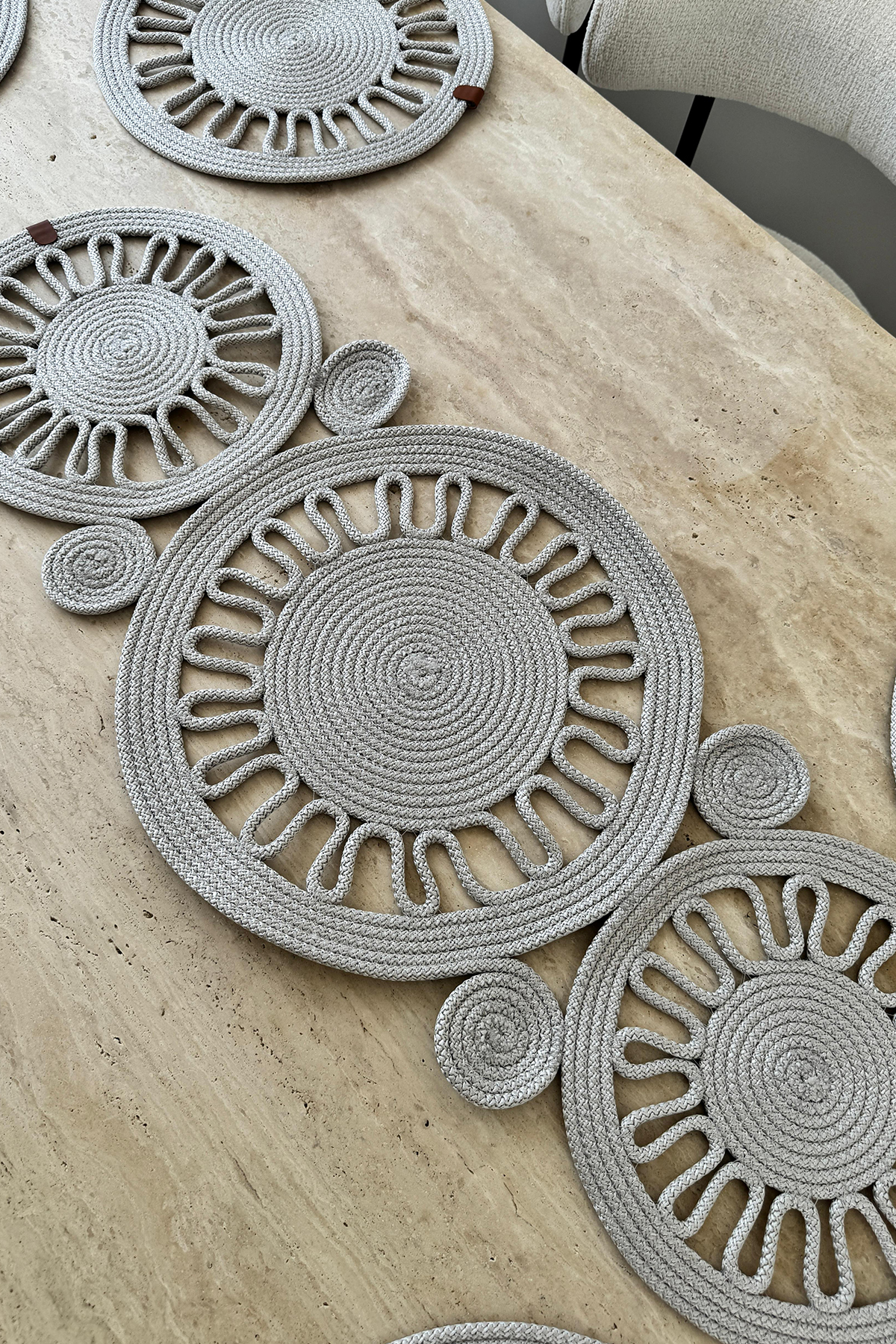 Picture of Salin Lüks Jüt 7 Parça Yemek Takımı Açık Gri