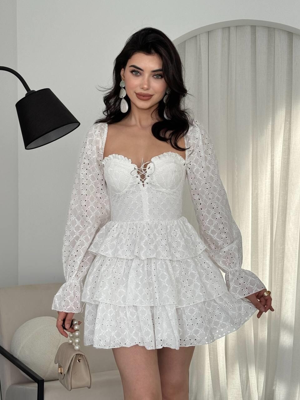 Picture of Oxfo Göğüs Bağlamalı Elbise