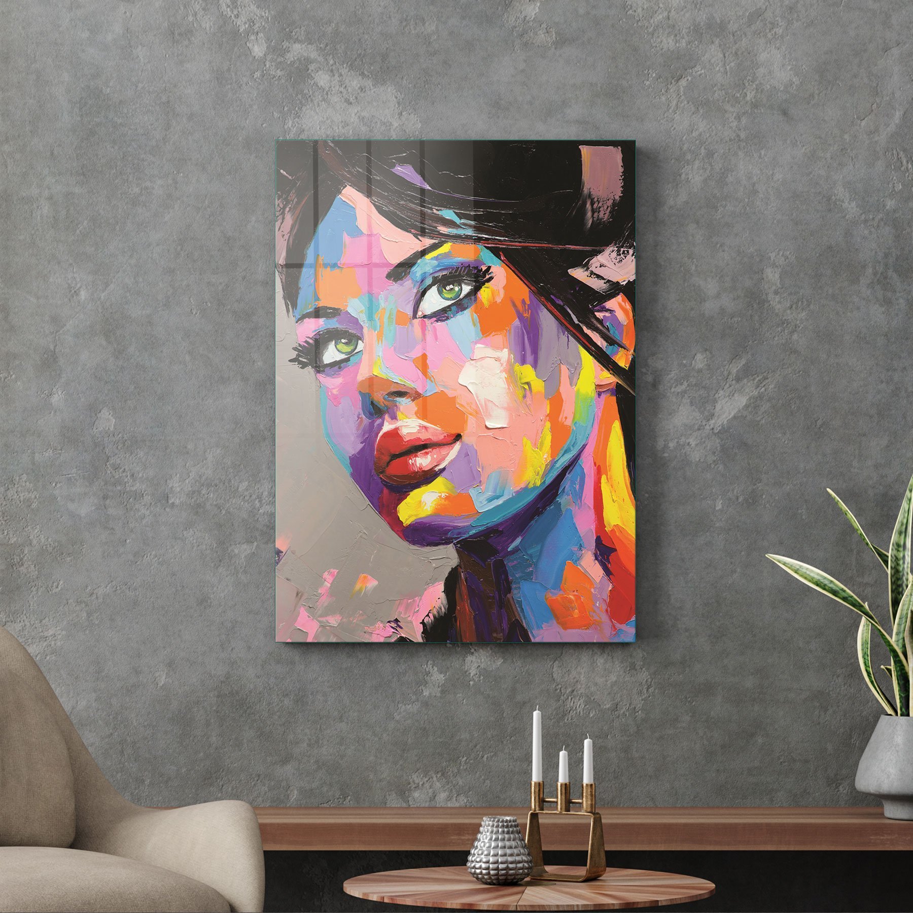 Picture of Decovetro Cam Tablo Abstract Kadın Portresi 30x40 cm