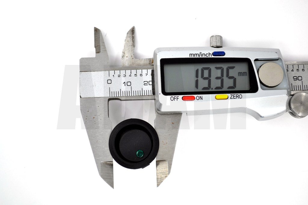 Picture of Yuvarlak Yeşil Ledli Elektrik Anahtarı 1-0 Işıklı Rocker 12V