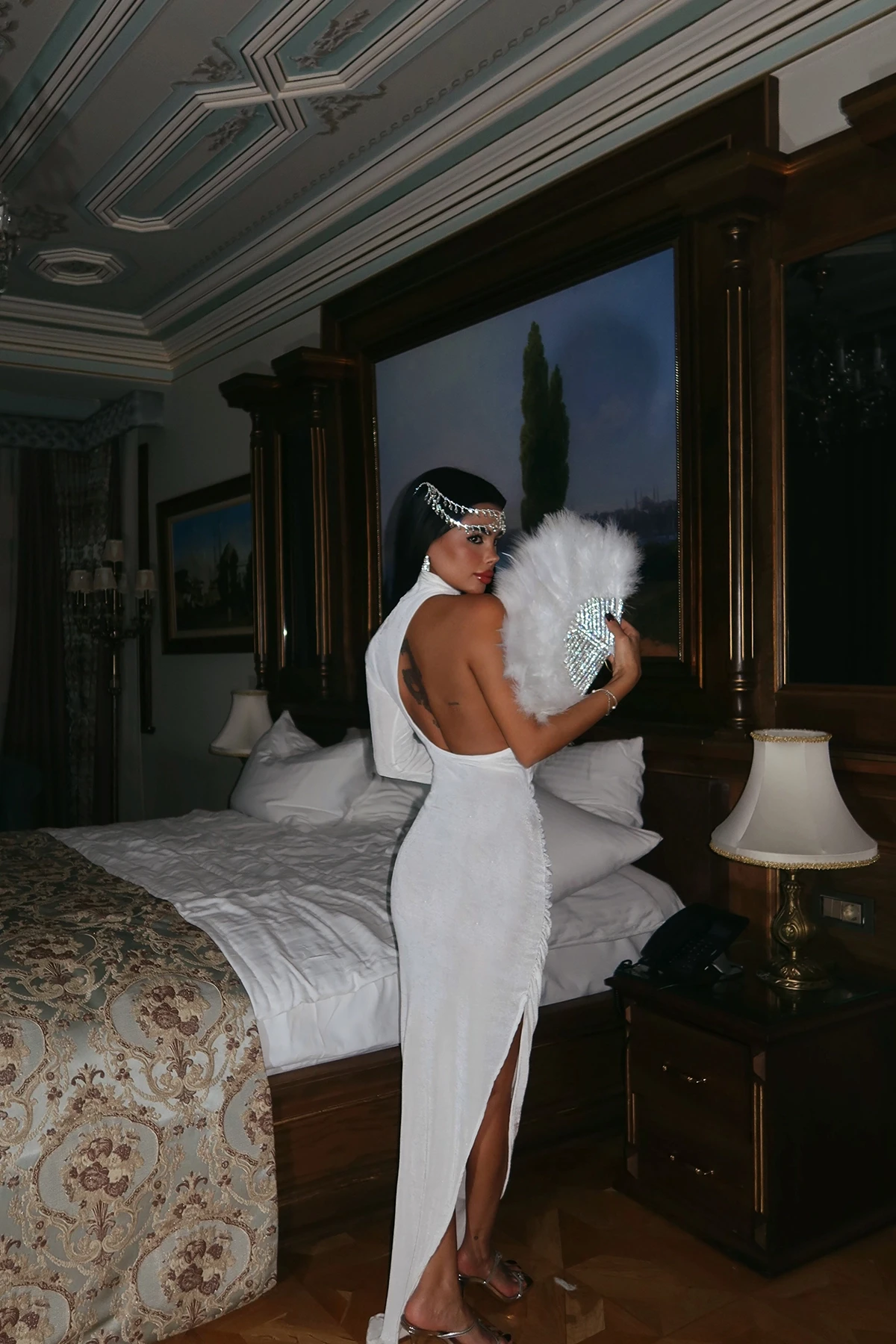 Picture of White Window Detail Long Dress