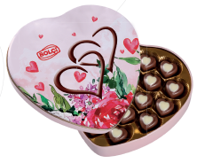 Picture of DARK GANACHE FILLED MILK CHOCOLATE HEART TIN BOX 240g