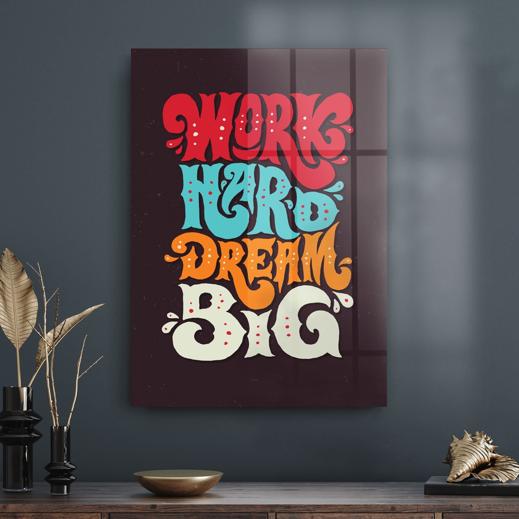 Picture of Decovetro Cam Tablo Work Hard Dream Big 30x40 cm
