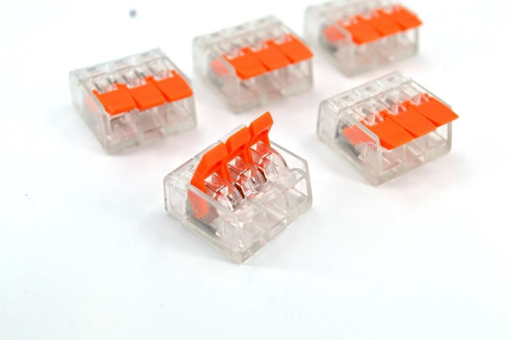 Picture of 5 Adet 3 Lü Mandallı Kablo Bağlantı Klemensi Elektrik Buat