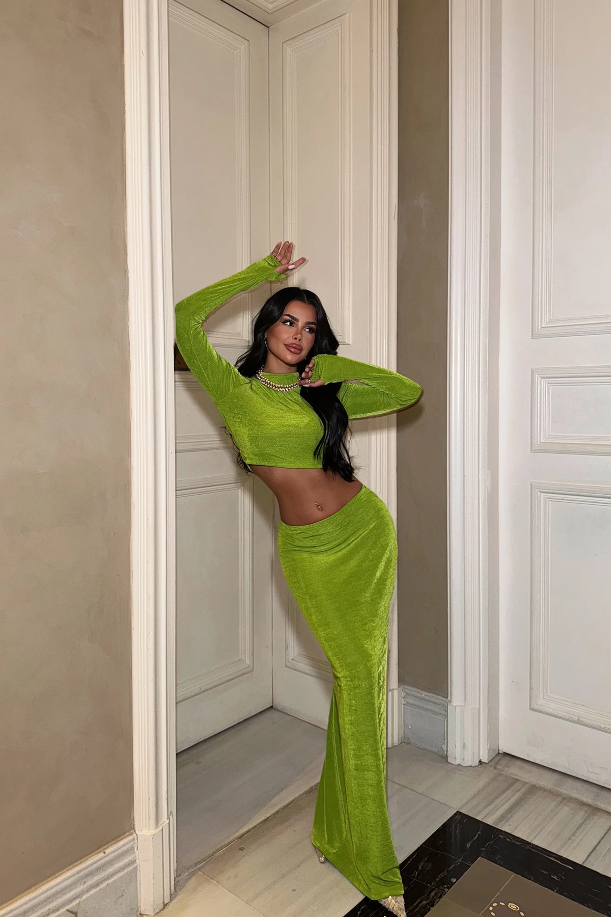 Picture of Green Skirt Suit